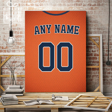 Houston Jersey Custom Canvas Print Wall Art for Boy Girl Men Women Baseball Personalized Canvas Art